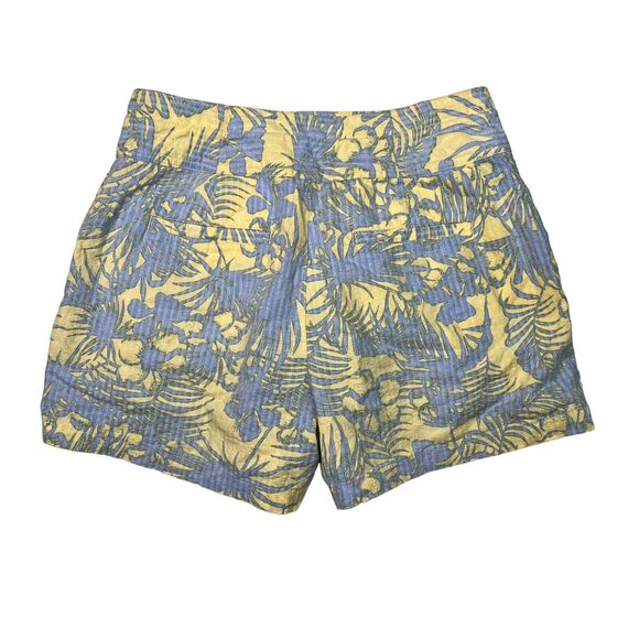 Free People Island Shorts Hawaiian Tropical Mango Blue Yellow Womens 0 - Picture 4 of 8